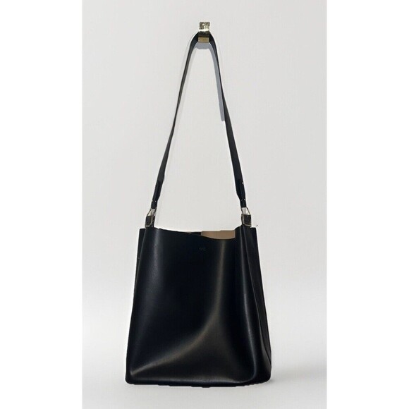 Mark and Graham Soho Leather Tote Black Bag Carry Hand Purse (Initials KPC) EUC - Picture 1 of 16
